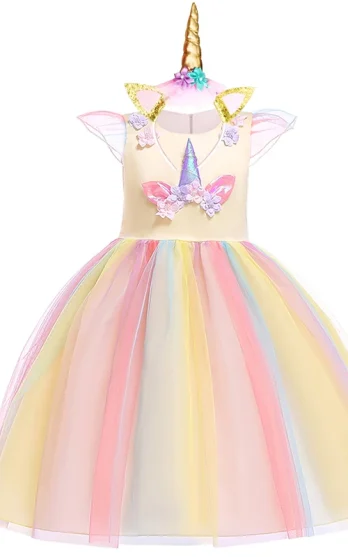 Yellow unicorn dress