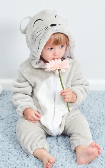 GREY MOUSE BABY ONESIE