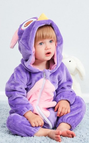 PURPLE OWL BABY ONESIE