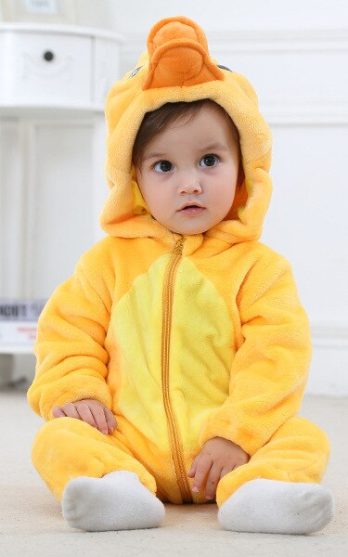 YELLOW DUCK BABY ONESIE